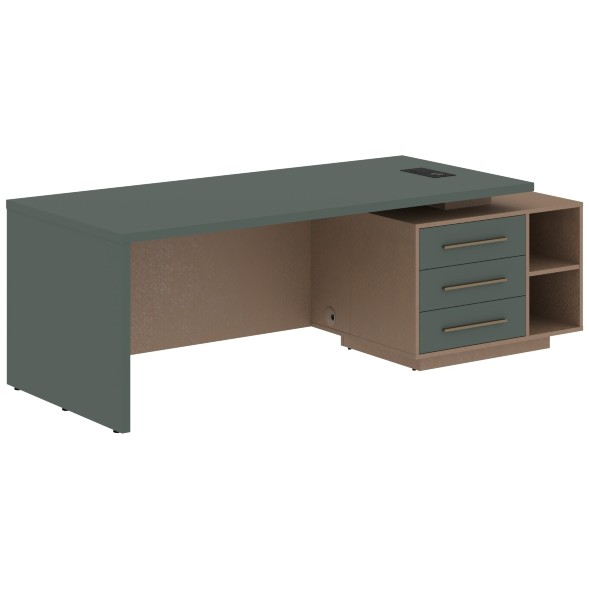 Стол руководителя с тумбой VCT 2390(R) 2300х900х750 VELION в Ноябрьске 