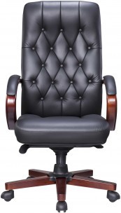 Кресло руководителя Everprof Monaco Wood Кожа