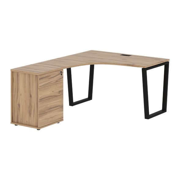 Стол эргономичный с тумбой EVCET 1318(L) 1360х1880х750 EDIS