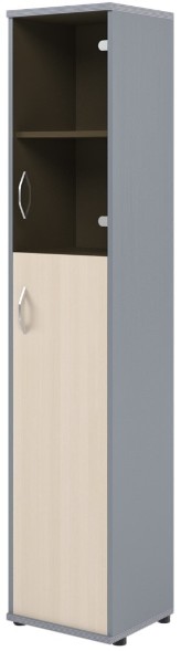 Шкаф колонка комбинированная СУ-1.7(R) Клен/Металлик 406*365*1975
