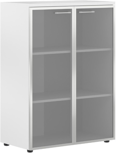 Шкаф со стеклянными дверьми в алюминевой рамке с топом XMC 85.7 Белый 856х432х1190 XTEN