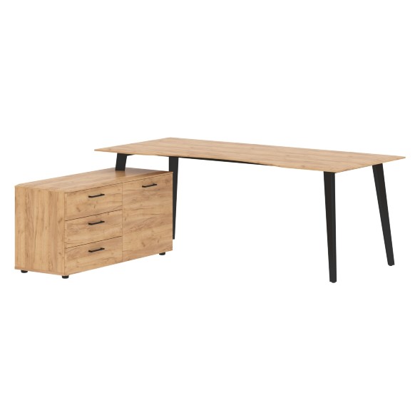 Стол руководителя с тумбой JCT 2018(L) 2000х1800х750 JAY в Ноябрьске 