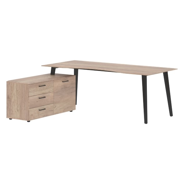 Стол руководителя с тумбой JCT 2018(L) 2000х1800х750 JAY в Ноябрьске 