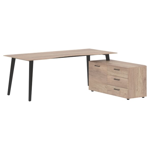 Стол руководителя с тумбой JCT 2018(R) 2000х1800х750 JAY в Ноябрьске 