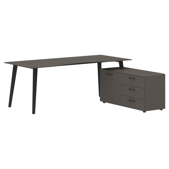 Стол руководителя с тумбой JCT 2018(R) 2000х1800х750 JAY в Ноябрьске 