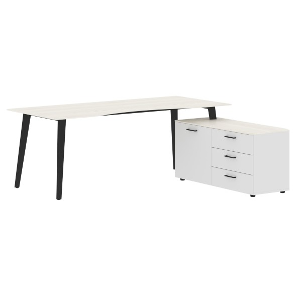 Стол руководителя с тумбой JCT 2018(R) 2000х1800х750 JAY в Ноябрьске 