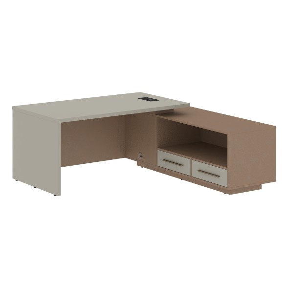 Стол руководителя с тумбой VCT 1919(R) 1900х1900х750 VELION в Ноябрьске 