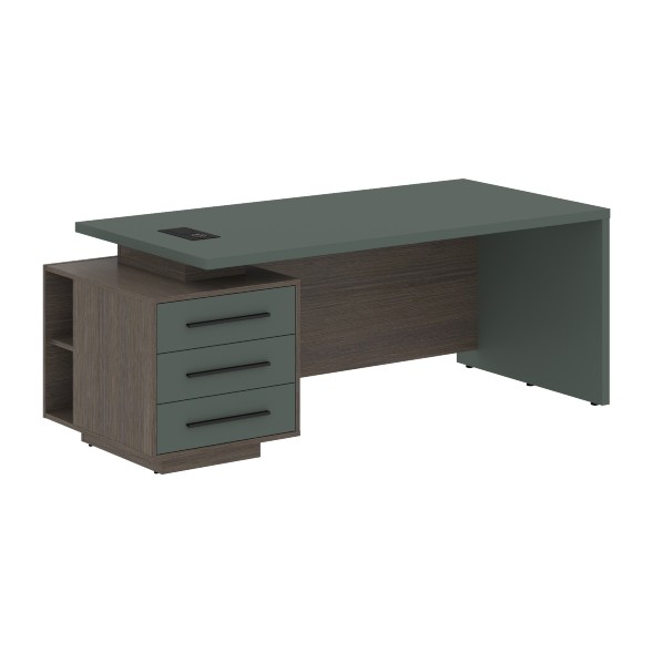 Стол руководителя с тумбой VCT 2090(L) 2000х900х750 VELION в Ноябрьске 