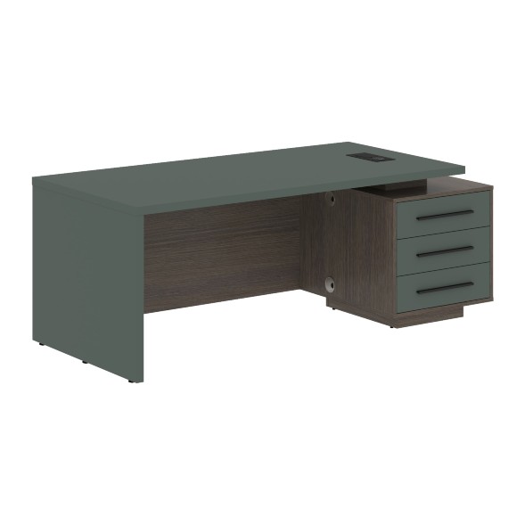 Стол руководителя с тумбой VCT 2090(R) 2000х900х750 VELION в Ноябрьске 