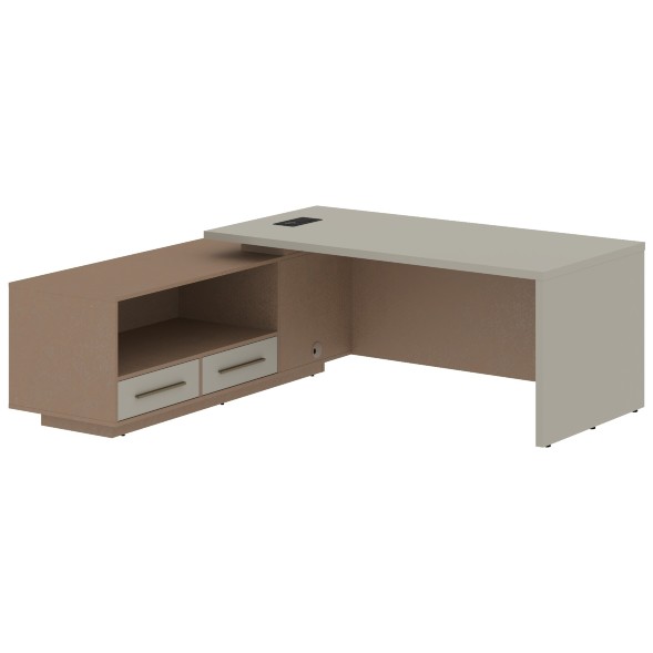 Стол руководителя с тумбой VCT 2119(L) 2100х1900х750 VELION в Ноябрьске 