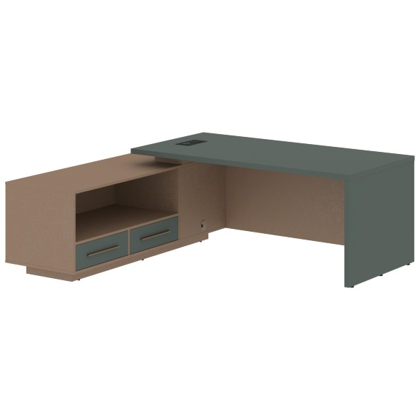 Стол руководителя с тумбой VCT 2119(L) 2100х1900х750 VELION в Ноябрьске 