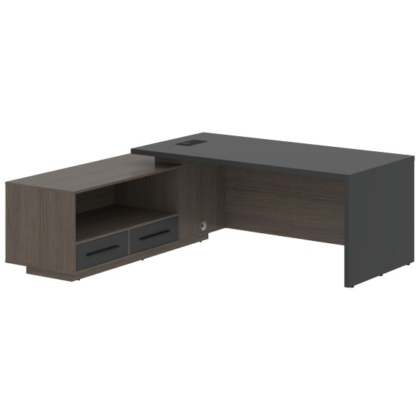 Стол руководителя с тумбой VCT 2119(L) 2100х1900х750 VELION в Ноябрьске 