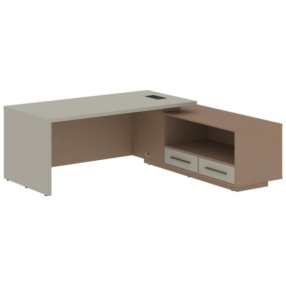 Стол руководителя с тумбой VCT 2119(R) 2100х1900х750 VELION в Ноябрьске 