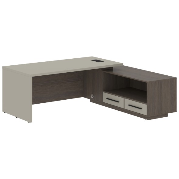 Стол руководителя с тумбой VCT 2119(R) 2100х1900х750 VELION в Ноябрьске 