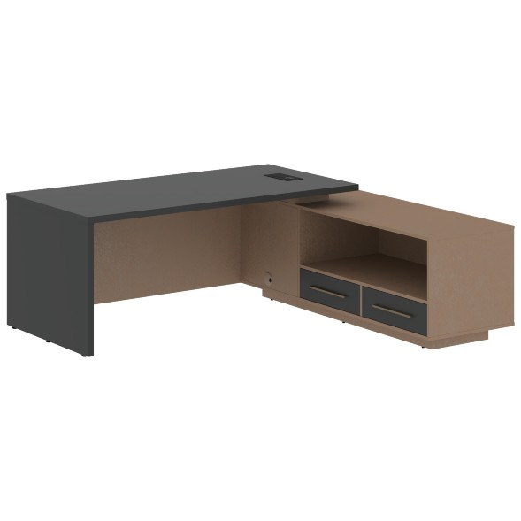 Стол руководителя с тумбой VCT 2119(R) 2100х1900х750 VELION в Ноябрьске 