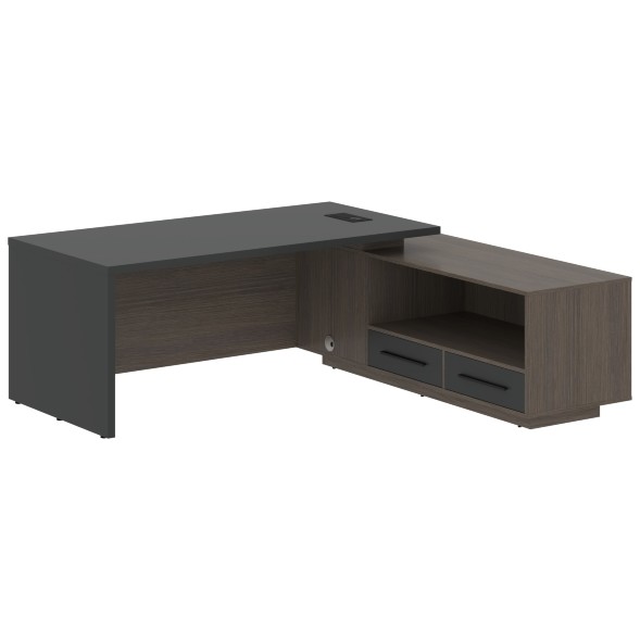 Стол руководителя с тумбой VCT 2119(R) 2100х1900х750 VELION в Ноябрьске 