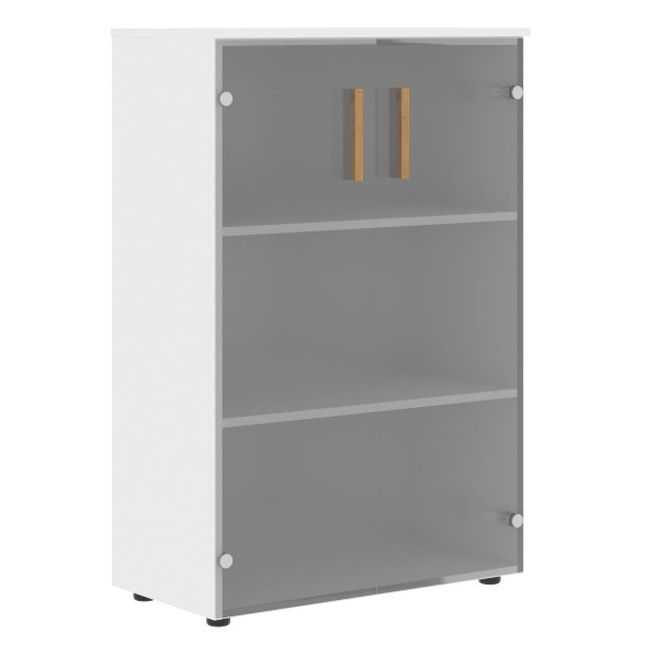 Шкаф со стеклянными дверьми и топом FMC 80.2 Прозрачное/Белый премиум 802х429х1213 FORTA