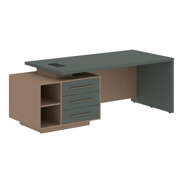 Стол руководителя с тумбой VCT 2190(L) 2100х900х750 VELION в Ноябрьске 