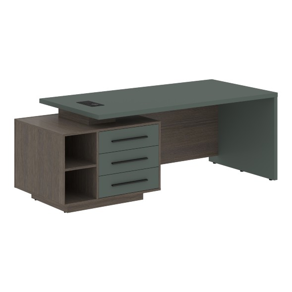 Стол руководителя с тумбой VCT 2190(L) 2100х900х750 VELION в Ноябрьске 