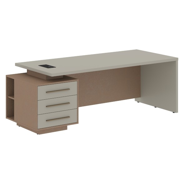 Стол руководителя с тумбой VCT 2290(L) 2200х900х750 VELION в Ноябрьске 