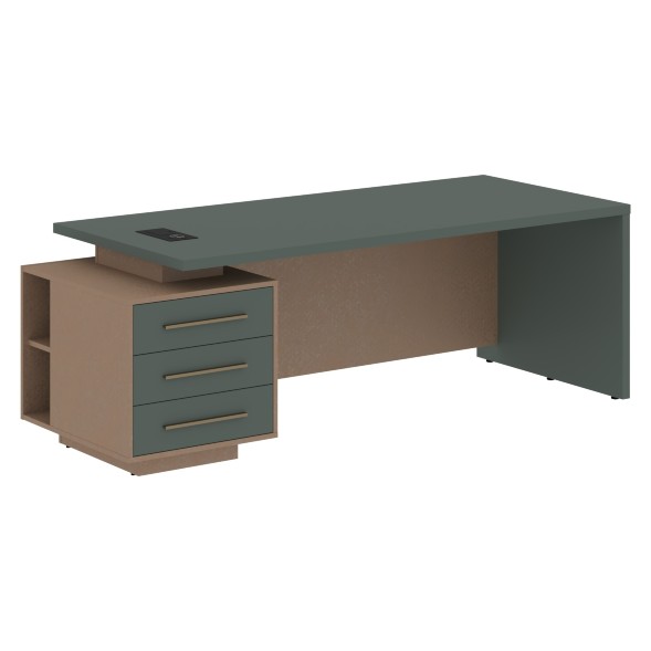 Стол руководителя с тумбой VCT 2290(L) 2200х900х750 VELION в Ноябрьске 