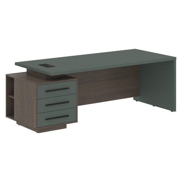 Стол руководителя с тумбой VCT 2290(L) 2200х900х750 VELION в Ноябрьске 