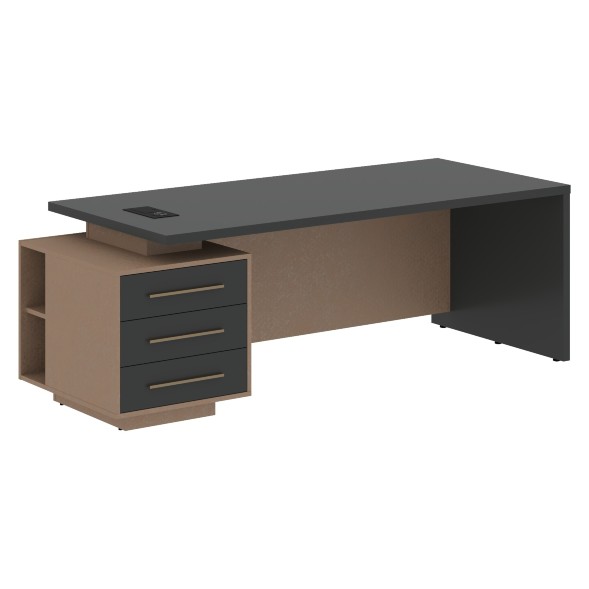 Стол руководителя с тумбой VCT 2290(L) 2200х900х750 VELION в Ноябрьске 