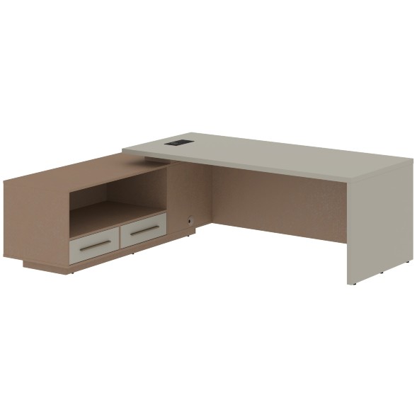 Стол руководителя с тумбой VCT 2319(L) 2300х1900х750 VELION в Ноябрьске 