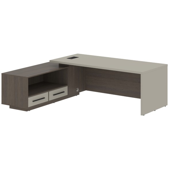 Стол руководителя с тумбой VCT 2319(L) 2300х1900х750 VELION в Ноябрьске 