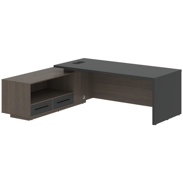 Стол руководителя с тумбой VCT 2319(L) 2300х1900х750 VELION в Ноябрьске 