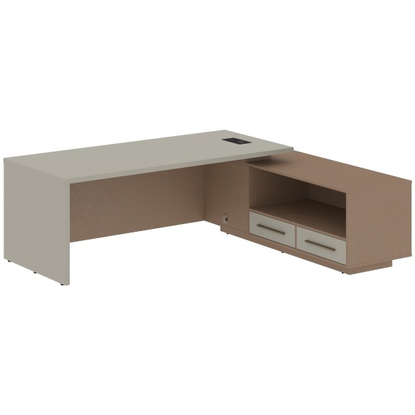 Стол руководителя с тумбой VCT 2319(R) 2300х1900х750 VELION в Ноябрьске 