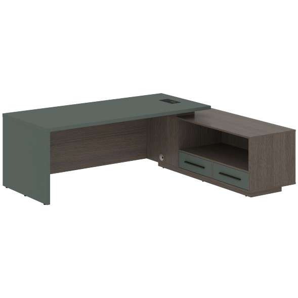 Стол руководителя с тумбой VCT 2319(R) 2300х1900х750 VELION в Ноябрьске 