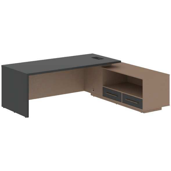 Стол руководителя с тумбой VCT 2319(R) 2300х1900х750 VELION в Ноябрьске 