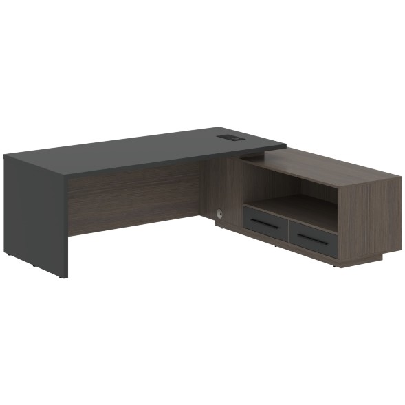 Стол руководителя с тумбой VCT 2319(R) 2300х1900х750 VELION в Ноябрьске 