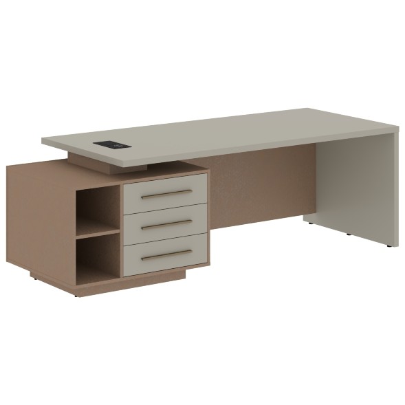 Стол руководителя с тумбой VCT 2390(L) 2300х900х750 VELION в Ноябрьске 