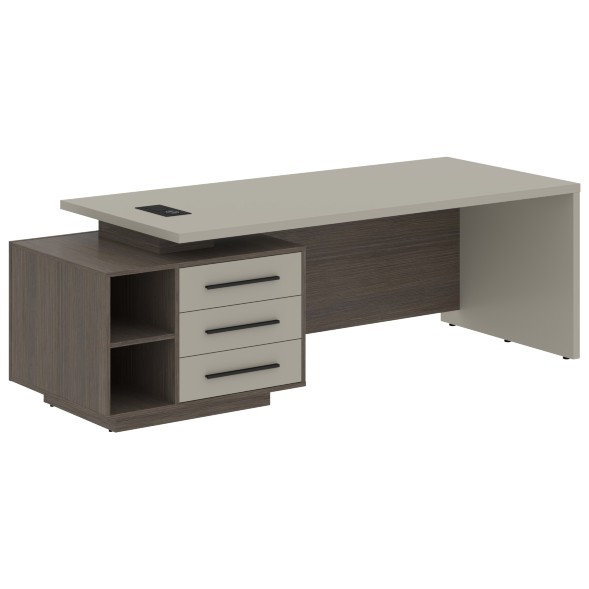 Стол руководителя с тумбой VCT 2390(L) 2300х900х750 VELION в Ноябрьске 