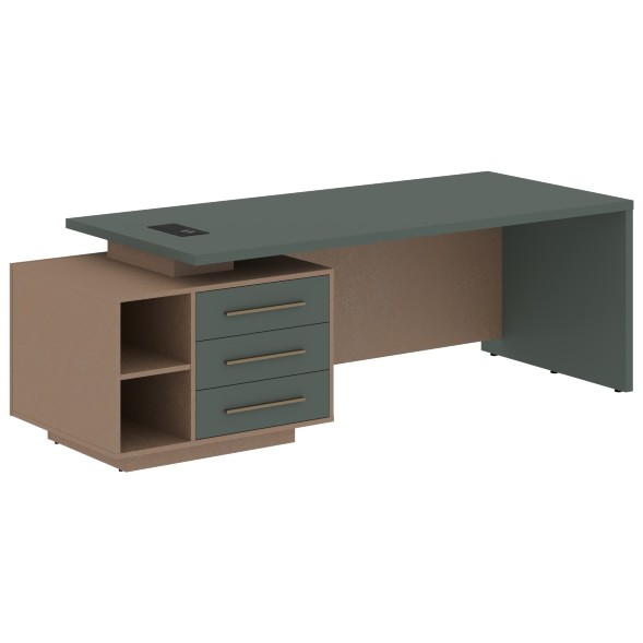 Стол руководителя с тумбой VCT 2390(L) 2300х900х750 VELION в Ноябрьске 