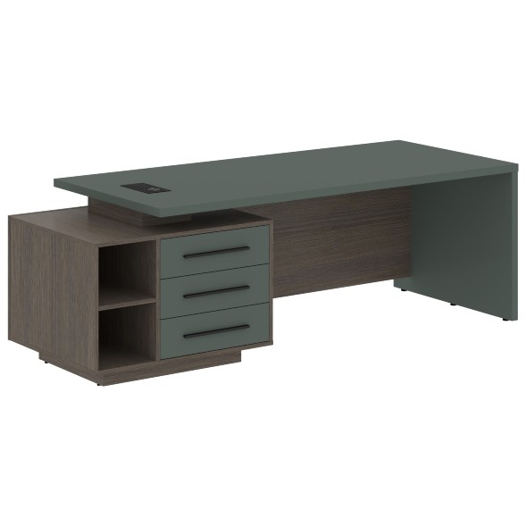 Стол руководителя с тумбой VCT 2390(L) 2300х900х750 VELION в Ноябрьске 