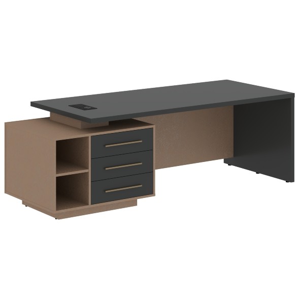 Стол руководителя с тумбой VCT 2390(L) 2300х900х750 VELION в Ноябрьске 